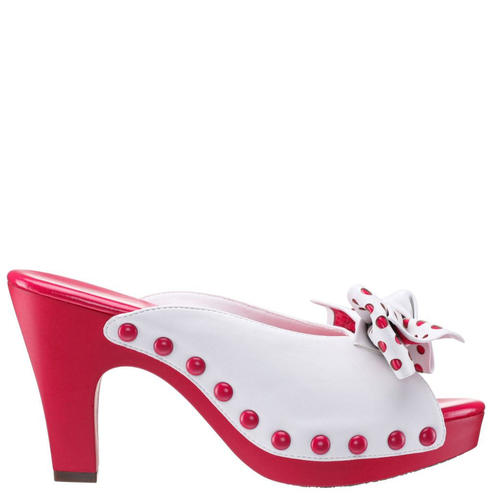 Women's Nina Shoes Vyvian Mules Size White and Red